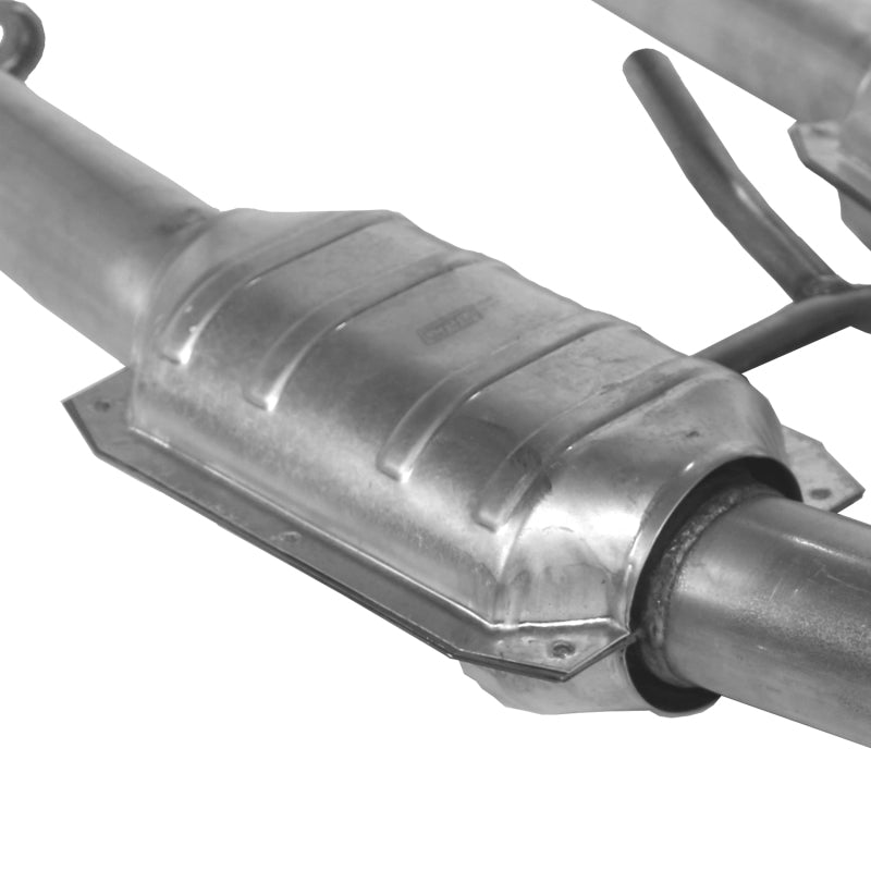 BBK 1509 79-93 Mustang 5.0 Short Mid H Pipe With Catalytic Converters 2-1/2 For Long Tube Headers