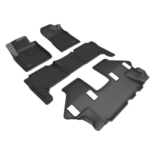 3D MAXpider L1NS14601509 19-24 Nissan Armada Kagu Floor Mat- Black R1 R2 R3