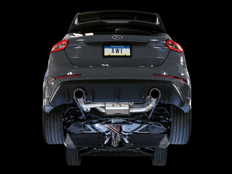 AWE Tuning 3025-32024 Ford Focus RS SwitchPath Cat-back Exhaust - Chrome Silver Tips