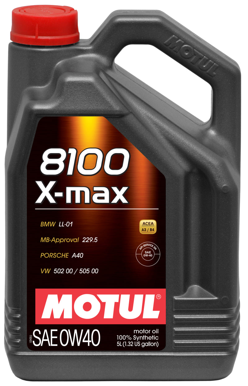 Motul 104533 5L Synthetic Engine Oil 8100 0W40 X-MAX - Porsche A40
