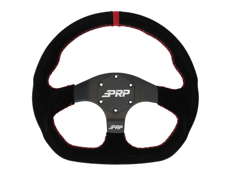 PRP Seats G253 PRP Comp-R D-Shape Suede Steering Wheel - Red