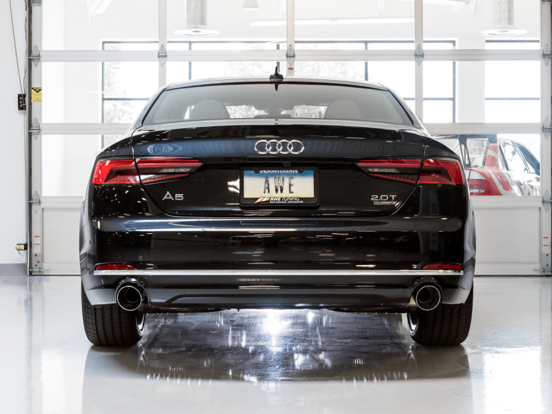 AWE Tuning 3015-32090 Audi B9 A5 Touring Edition Exhaust Dual Outlet - Chrome Silver Tips (Includes DP)