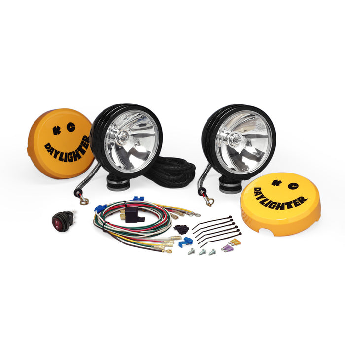 KC HiLiTES 238 Daylighter 6in. Halogen Light 100w Spot Beam (Pair Pack System) - Black SS