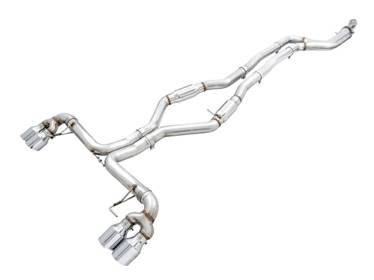 AWE Tuning 3020-42078 2019+ BMW M340i (G20) Track Edition Exhaust - Quad Chrome Silver Tips