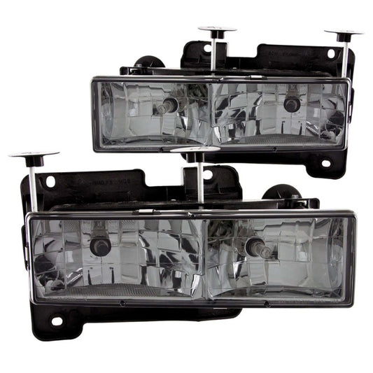 ANZO 111061 1988-1998 Chevrolet C1500 Crystal Headlights w/ Smoke Lens