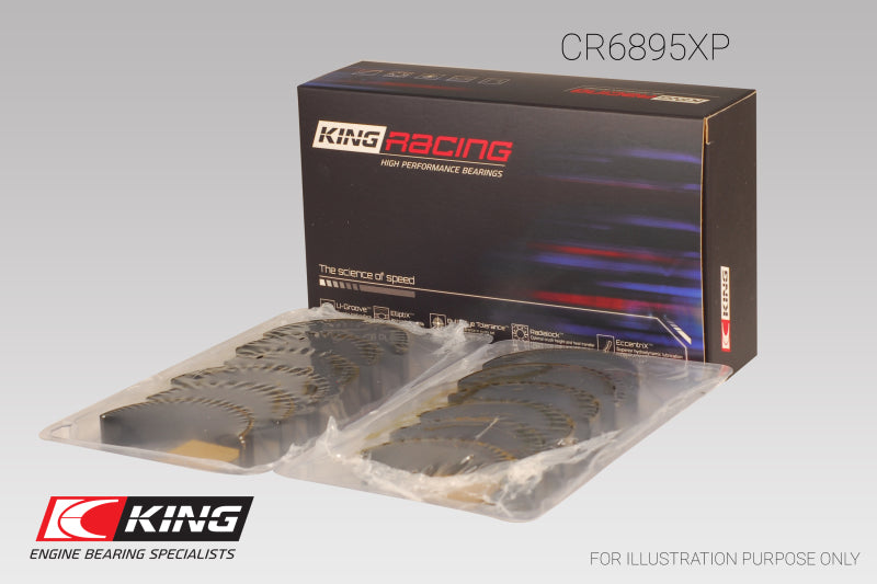 King Engine Bearings CR6895XP0.25 King Ford Ecoboost 3.5L V6 pMaxBlack Coated Connecting Rod Bearing Set - Size +0.25mm