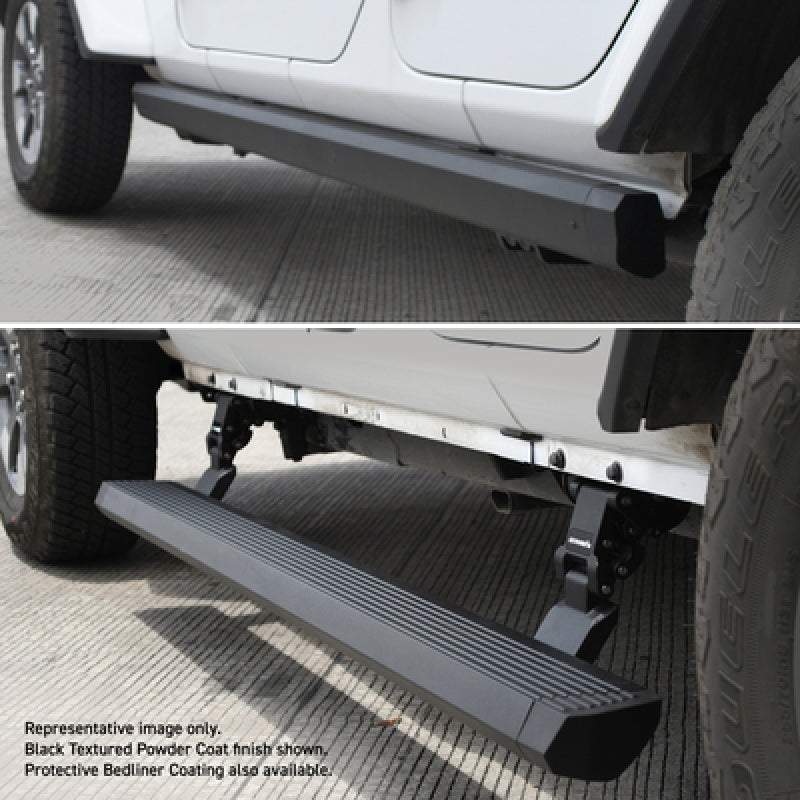 Go Rhino 20451687PC RealTruck 20-24 Jeep Gladiator CC 4dr VoltStep Electric Running Board Kit (Cut/Drill Req.) - Tex Blk