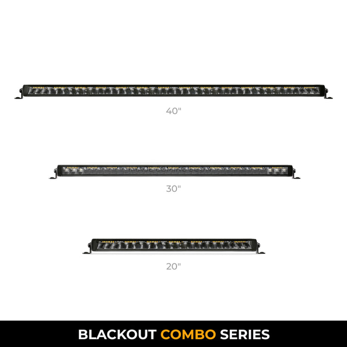 Go Rhino 751052012CSS Xplor Blackout Combo Series Sgl Row LED Light Bar w/Amber (Side/Track Mount) 20.5in. - Blk