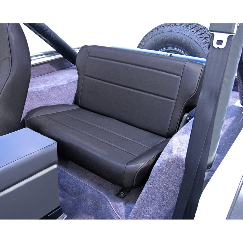 Rugged Ridge 13462.15 Fold&Tumble Rear Seat Black Denim 76-95 Jeep CJ / Jeep Wrangler