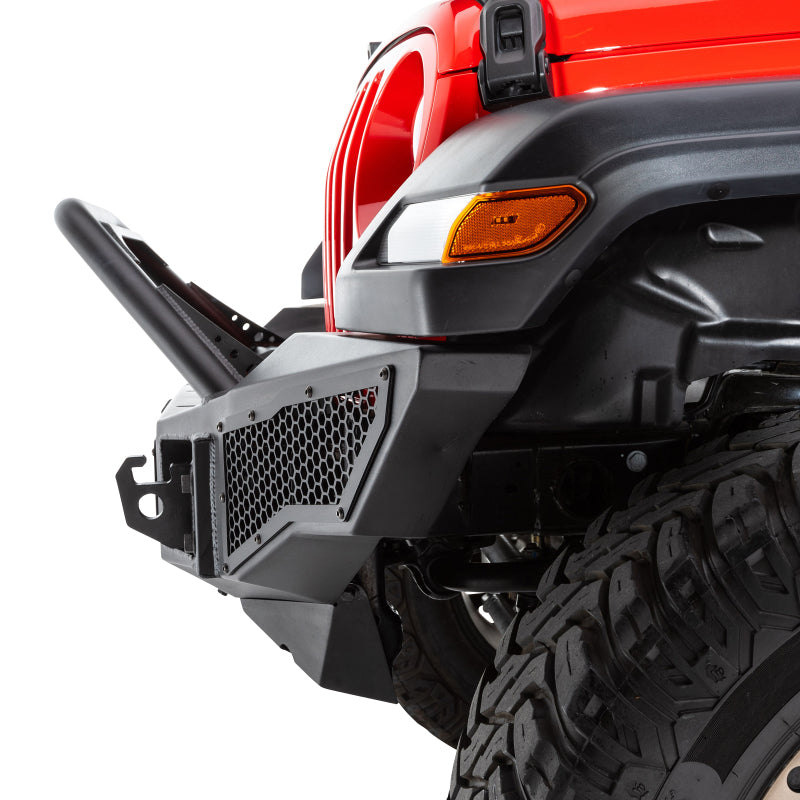 Go Rhino 331201T 07-20 Jeep Wrangler JL/JLU/JK/JKU/Gladiator JT Rockline Full Width Bumper w/ Overrider