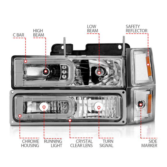 ANZO 111529 ANZ Crystal Headlights