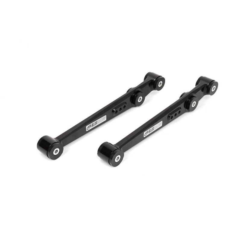 BLOX Racing BXSS-21204-BK-V2 V2 Billet Rear Lower Control Arms Poly Bushings 96-00 Honda Civic - Black