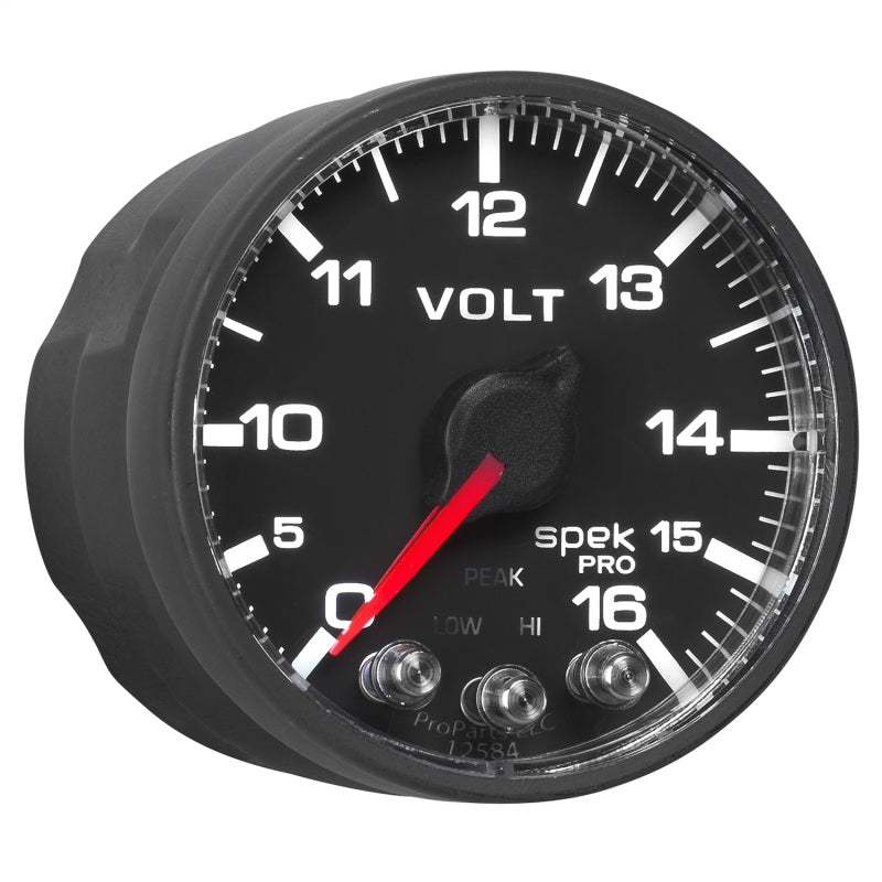 Autometer ATMP344328 Spek-Pro 2-1/6 Gauge Voltmeter w/Peak Mem.