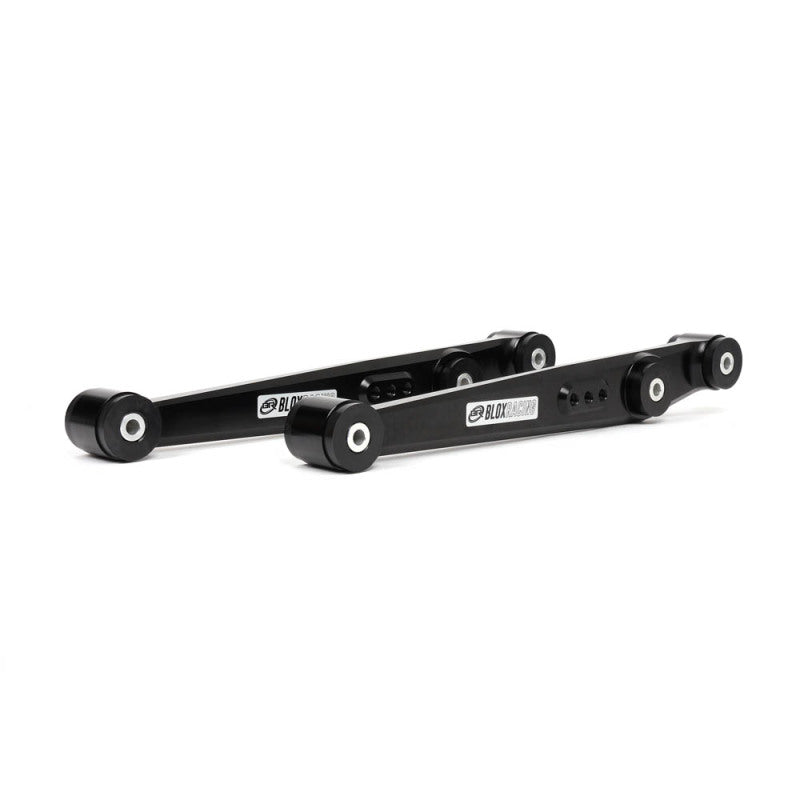 BLOX Racing BXSS-21204-BK-V2 V2 Billet Rear Lower Control Arms Poly Bushings 96-00 Honda Civic - Black