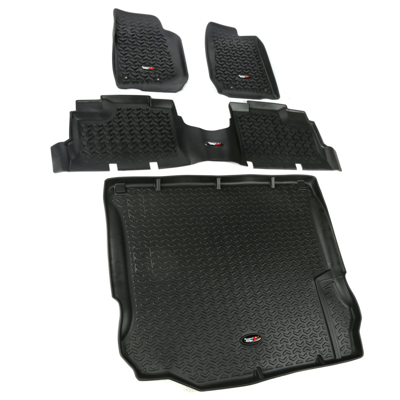 Rugged Ridge 12988.04 Floor Liner Front/Rear/Cargo Black 2011-2018 Jeep Wrangler Unlimited JK 4 Dr