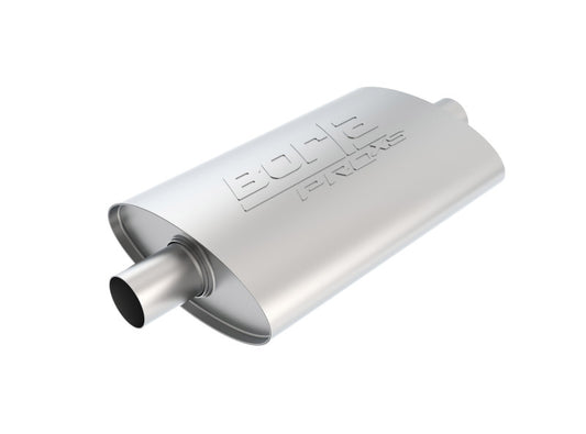 Borla 40347 PRO-XS 2inch, 2inch, 14inch x 9-1/2inch x 4inch Oval Cen/Cen w/o Notch Turbo Muffler