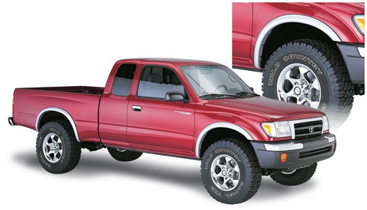 Bushwacker 31914-02 95-04 Toyota Tacoma Fleetside OE Style Flares 4pc 74.5in Bed w/ 4WD Only - Black