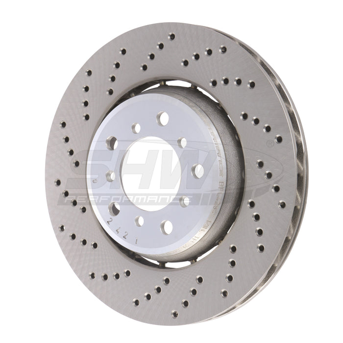 SHW Performance BFL42841 SHW 01-06 BMW M3 3.2L Left Front Drilled Lightweight Brake Rotor (European Model) (34112282801)