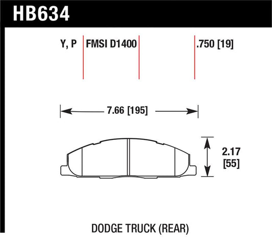 Hawk Performance HB634P.750 Hawk Super Duty Street Brake Pads