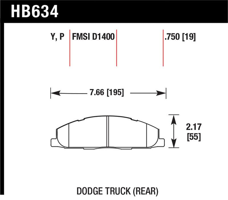 Hawk Performance HB634P.750 Hawk Super Duty Street Brake Pads