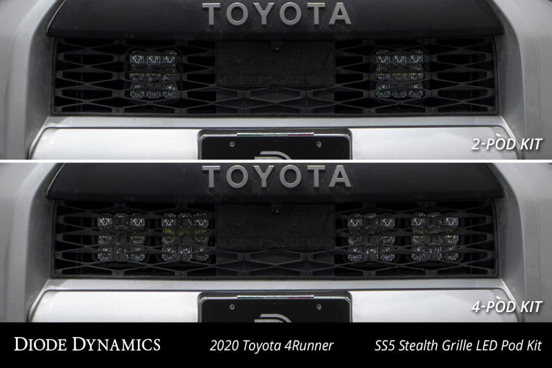 Diode Dynamics DD7544 14-23 Toyota 4Runner SS5 Stealth Grille LED 4-Pod Kit - Pro White Combo