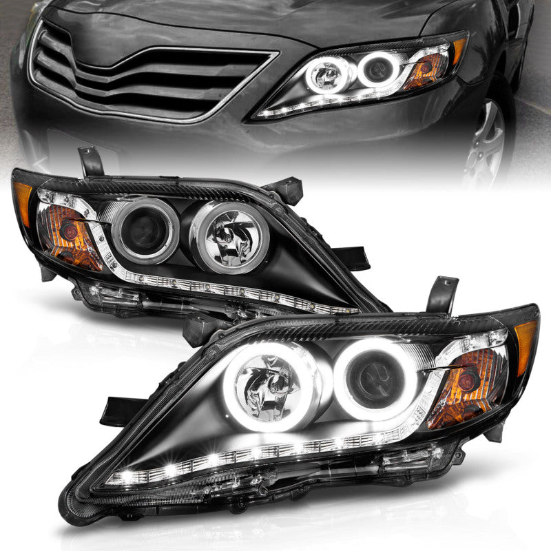 ANZO 121442 2010-2011 Toyota Camry Projector Headlights w/ Halo Black (CCFL)