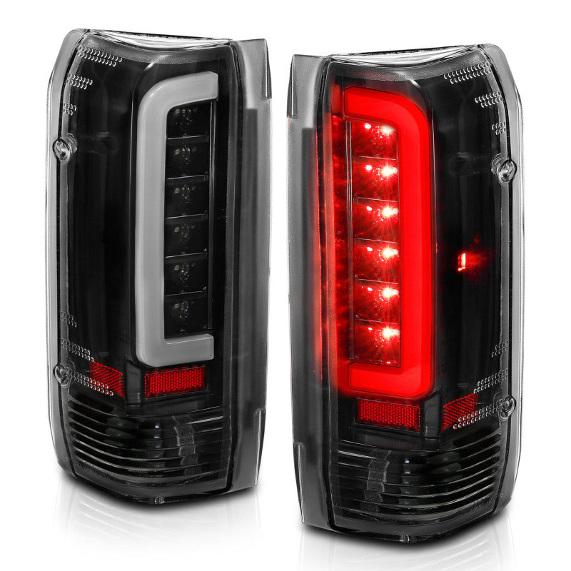 ANZO 311350 1987-1996 Ford F-150 LED Taillights Black Housing Clear Lens (Pair)