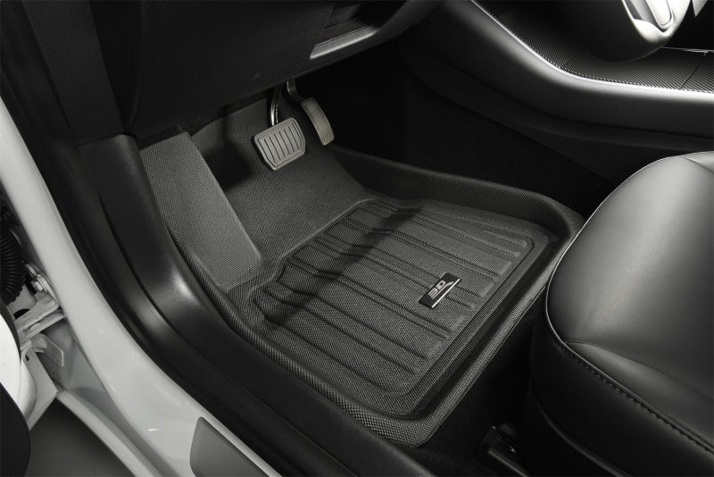 3D MAXpider E1TL00501809 3D Maxpider 17-21 Tesla Model X Folding 7-Seat Elitect 1st 2nd 3rd Row - Floor Mat Set (Black)