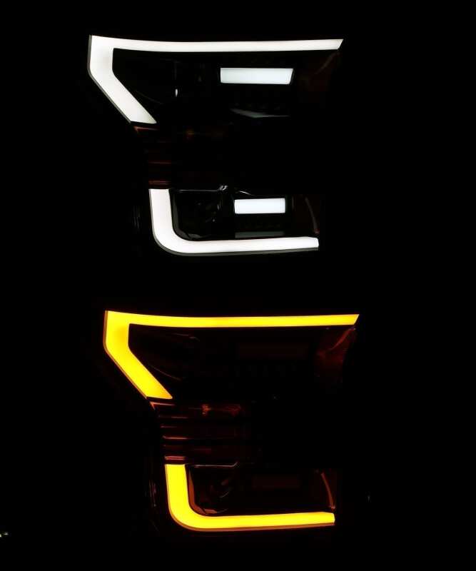 AlphaRex 880167 15-17 Ford F-150 LUXX LED Projector Headlights Plank Style Black w/Activ Light/DRL