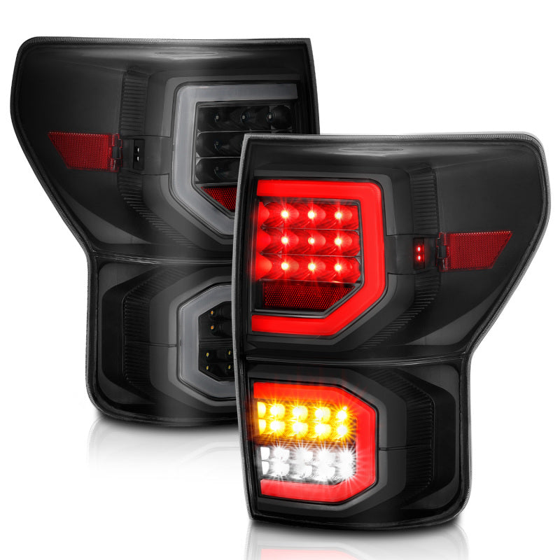 ANZO 311337 2007-2013 Toyota Tundra LED Taillights Plank Style Black w/Smoke Lens