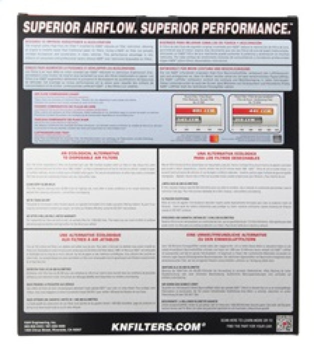 K&N Engineering 33-2434 K&N 10 Chevy Camaro 3.6/6.2L Drop In Air Filter