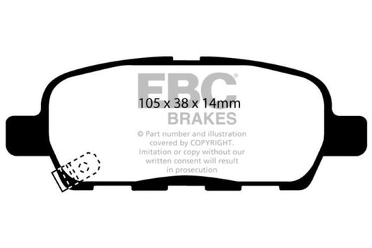 EBC DP31666C 02 Infiniti G35 3.5 w/o DCS Redstuff Rear Brake Pads