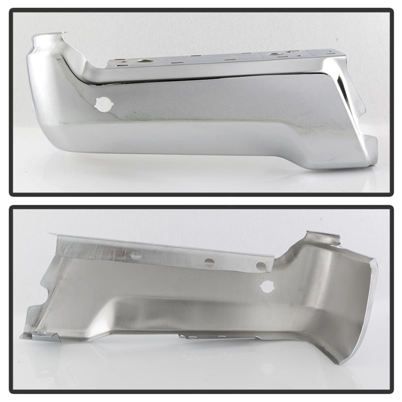 SPYDER 9048999 xTune 17-19 Ford F250/ F350 Rear Left Bumper Cap End w/ Sensor Hole - Chrome RB-FF25017-BEWS-L
