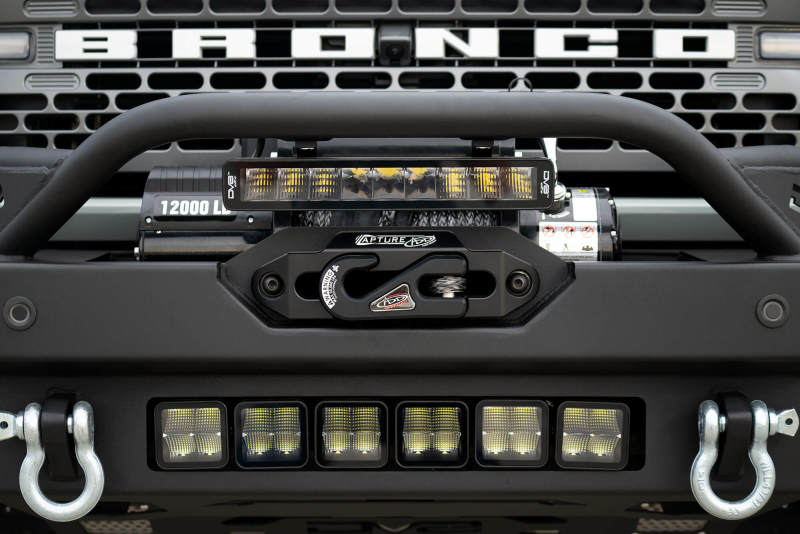 DV8 Offroad FBBR-02 2021+ Ford Bronco Modular Front Bumper Winch Capable w/ Auxiliary Light Mounts