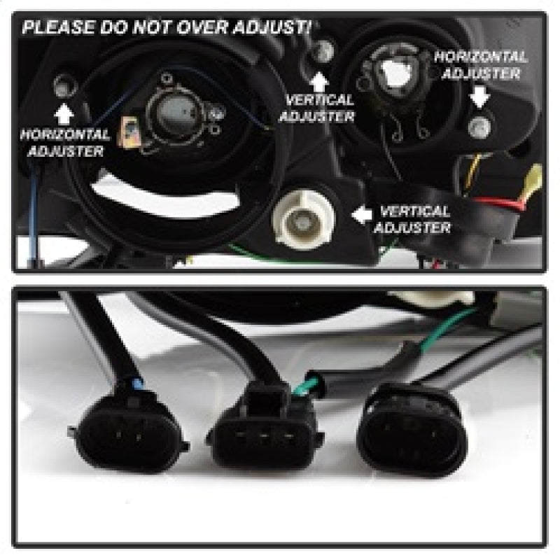 SPYDER 5083982 Spyder Toyota Sienna 2011-2014 Projector Headlights - DRL LED - Black PRO-YD-TSEN11-DRL-BK