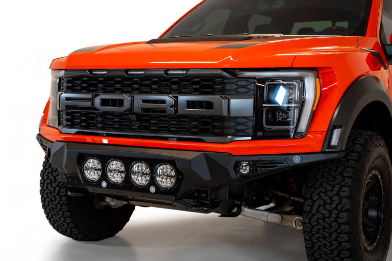 Addictive Desert Designs F210014110103 2021+ Ford Raptor Bomber Front Bumper w/ 4 Rigid 360 6in Light Mounts
