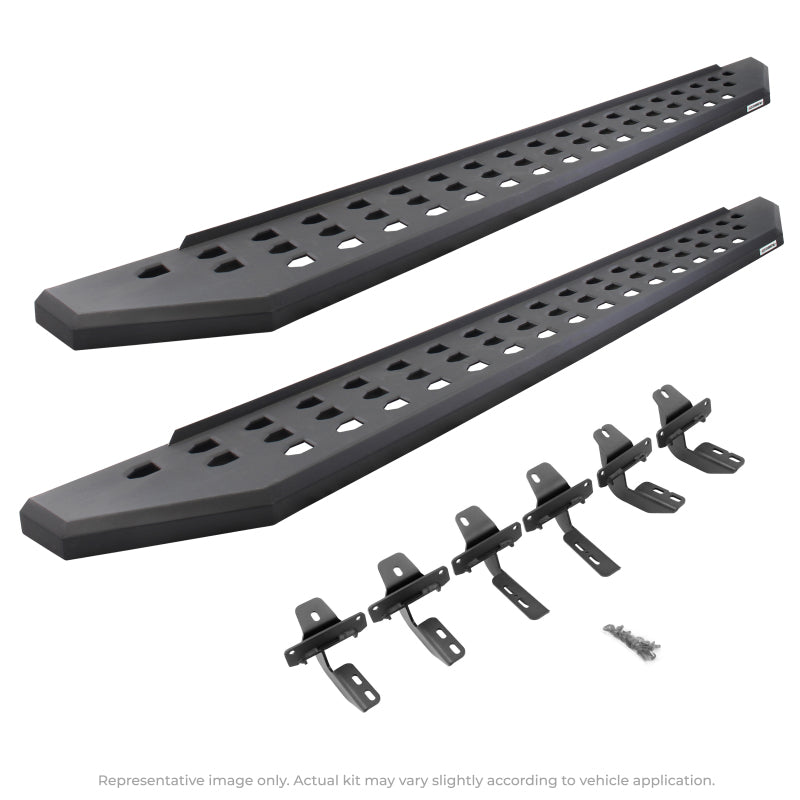 Go Rhino 69443687PC 2022 Toyota Tundra Crew Max 4dr RB20 Kit w/RB20 Running Board + Brkts - Tex. Blk