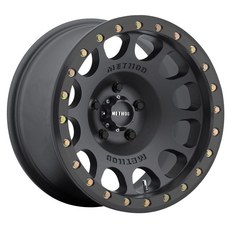 Method Wheels MR10578580500B Method MR105 Beadlock 17x8.5 0mm Offset 8x6.5 130.81mm CB Matte Black w/BH-H24125 Wheel