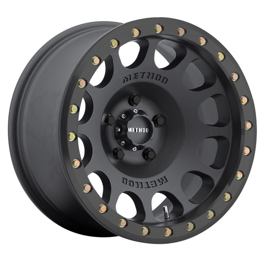 Method Wheels MR10578580500B Method MR105 Beadlock 17x8.5 0mm Offset 8x6.5 130.81mm CB Matte Black w/BH-H24125 Wheel