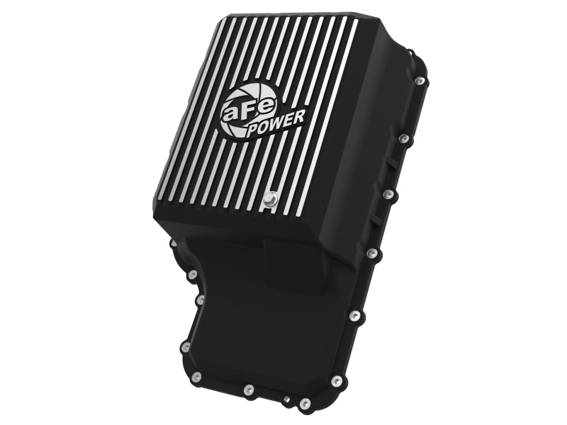 aFe 46-71220B 20-21 Ford Truck w/ 10R140 Transmission Pan Black POWER Street Series w/ Machined Fins