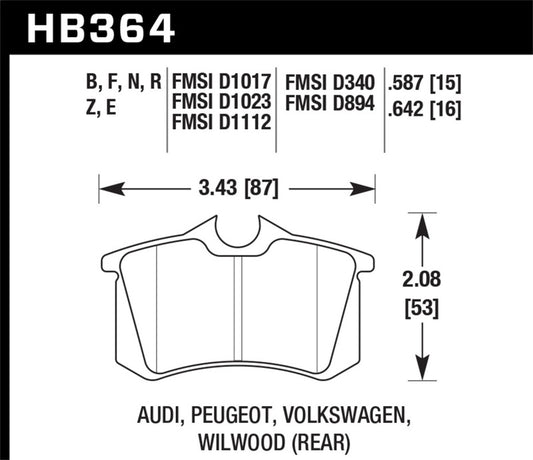 Hawk Performance HB364F.587 Hawk HPS Street Brake Pads