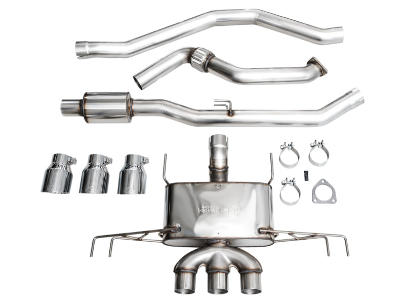 AWE Tuning 3015-52287 2023 Honda Civic Type R FL5 Touring Edition Exhaust w/ Triple Chrome Silver Tips