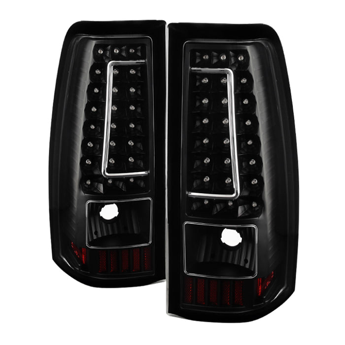 SPYDER 5081261 xTune Chevy Silverado 1500-2500-3500 03-06 C-Shape LED Tail Lights Black ALT-ON-CS03-G2-LED-BK