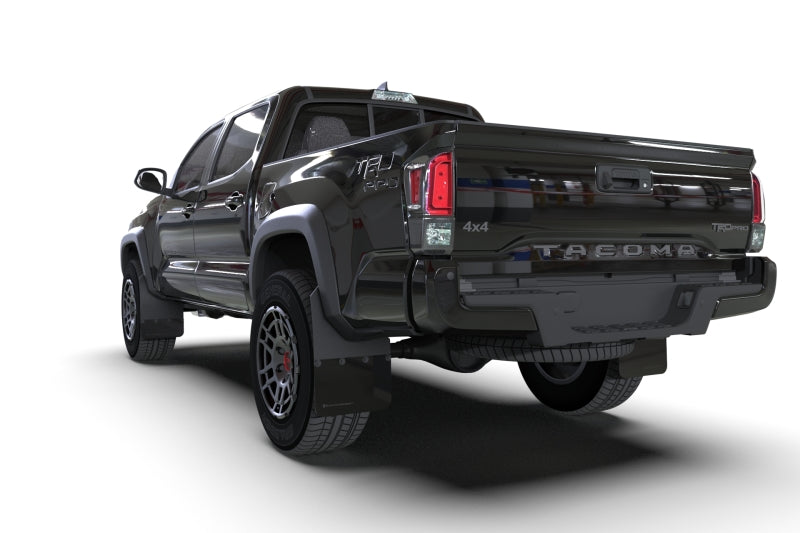 Rally Armor MF94-BLK-MBK 16-23 Toyota Tacoma Gen 3 Black Mud Flap w/Metallic Black Logo