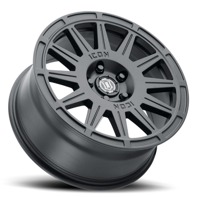 ICON 7017806560SB Ricochet 17x8 5x4.5 38mm Offset 6in BS Satin Black Wheel