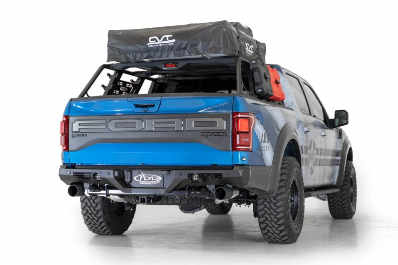 Addictive Desert Designs R110011370103 17-20 Ford Raptor F-150 Bomber Rear Bumper w/ Backup Sensor Cutouts