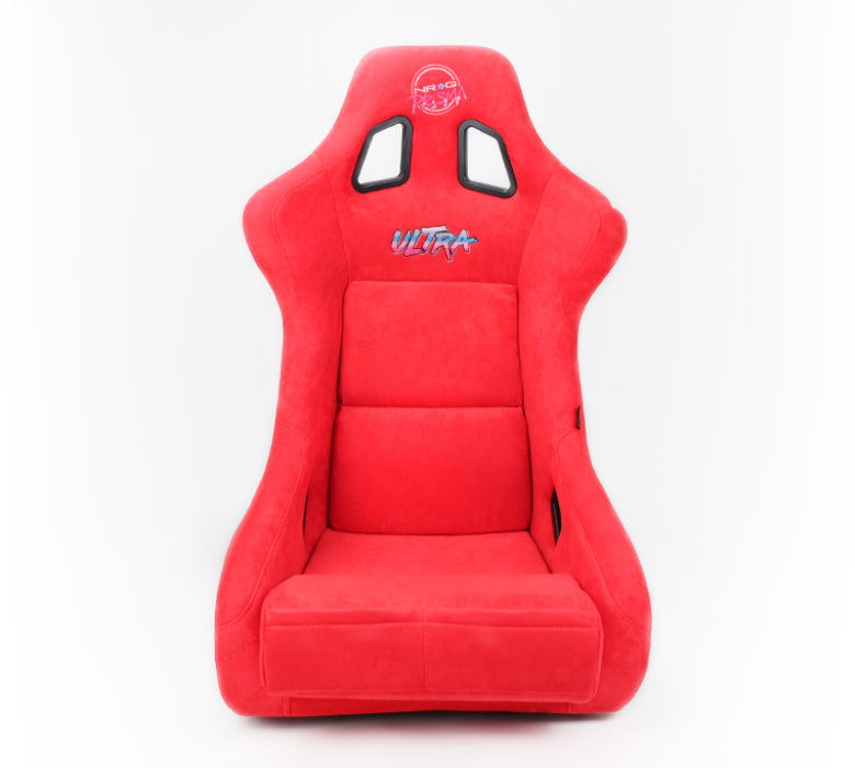 NRG FRP-302RD-ULTRA FRP Bucket Seat ULTRA Edition - Large (Red Alcantara/Gold Glitter Back)