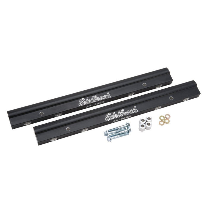 Edelbrock 3659 Fuel Rail Kit for Use w/ 70855 BBC Tunnel RAM Manifold (4) -8 An Female Ends