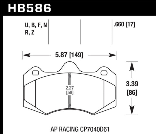 Hawk Performance HB586Z.660 Hawk AP Racing CP7040 Performance Ceramic Street Brake Pads
