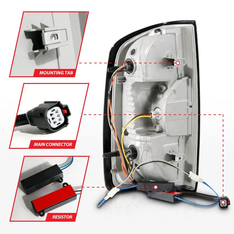 ANZO 311432 15-21 Chevrolet Colorado Full LED Tail Lights w/ Red Lightbar Black Housing Clear Lens